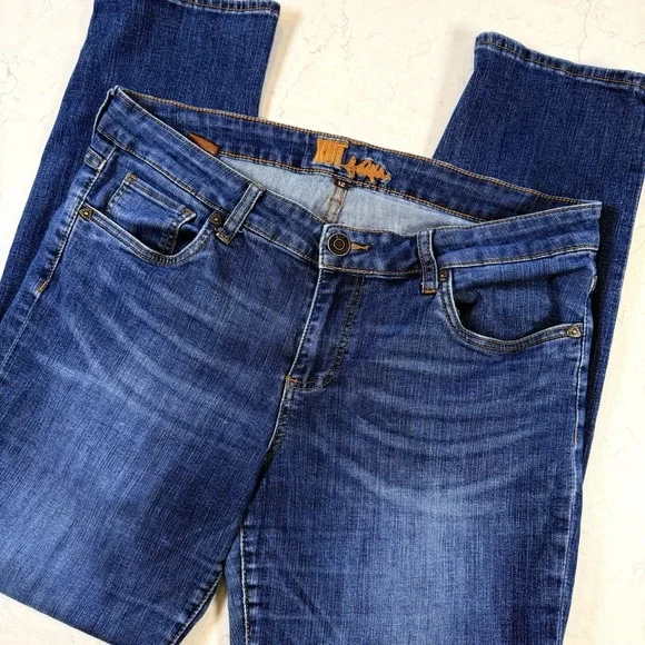 Kut from the Kloth Catherine Boyfriend Jeans Blue Med Wash Mid Rise Stretch 12 - Picture 1 of 13